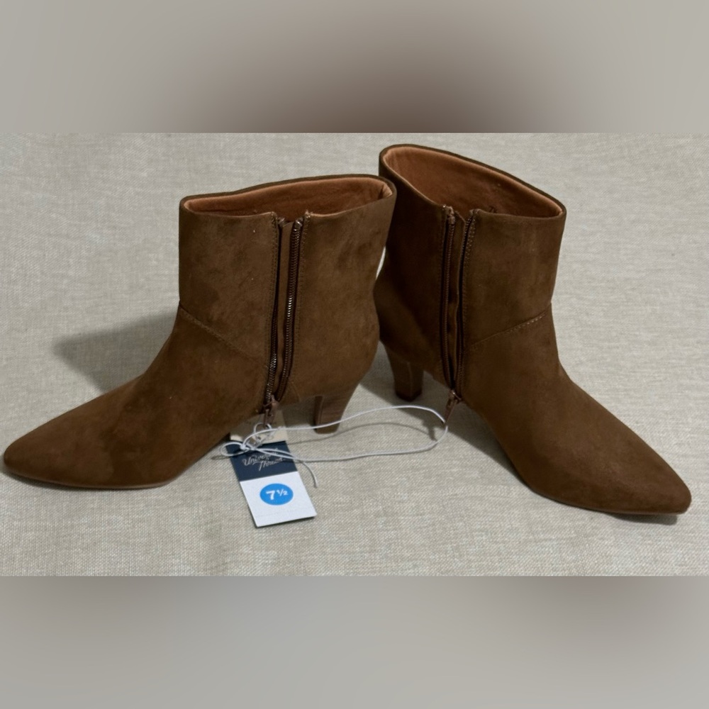 Universal Thread Women's Frances Ankle Boots Brown 7.5  Side Zipper 2.25" Heel - Picture 6 of 8